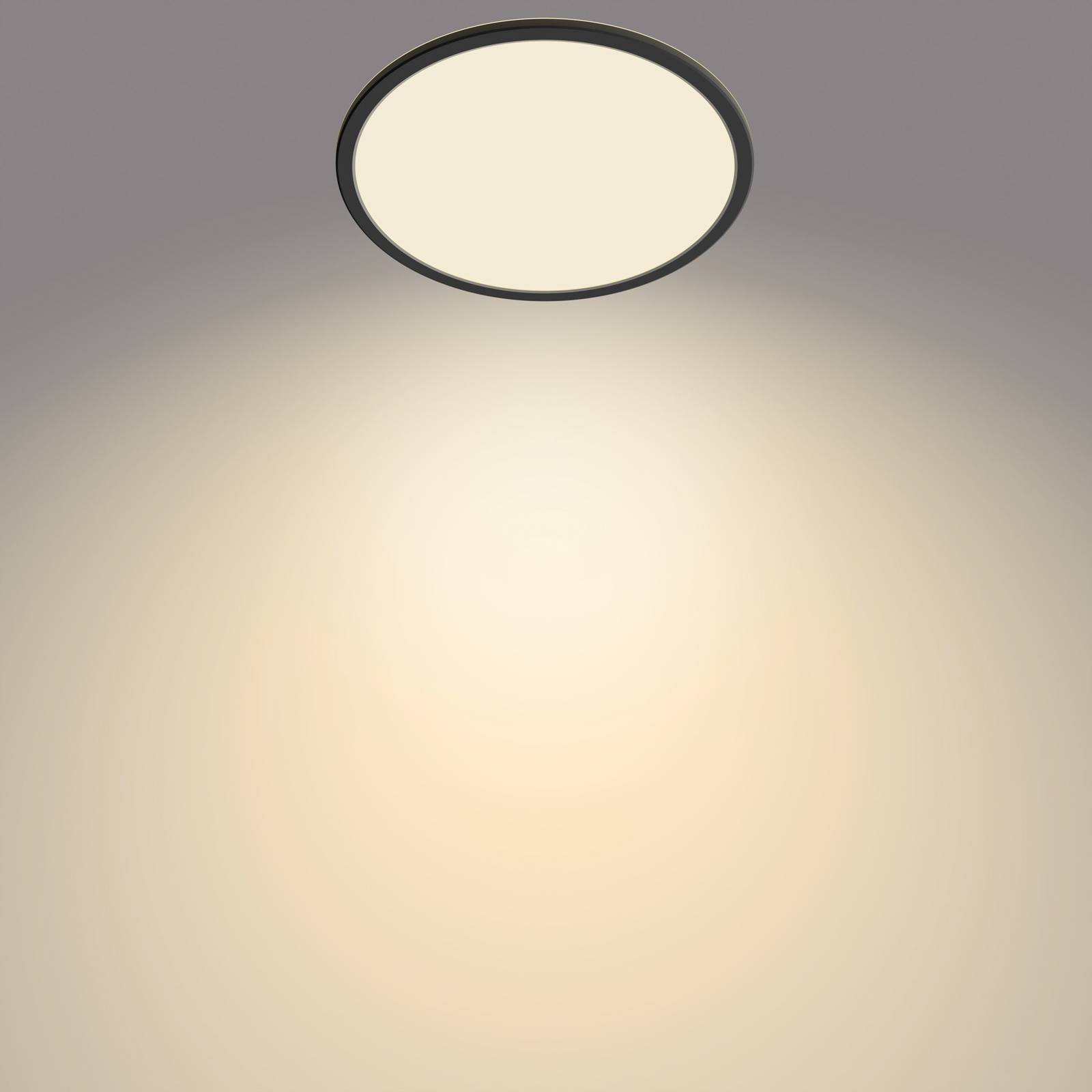 foto del prodotto plafoniera led philips superslim, ip44, 29,5 cm, nera