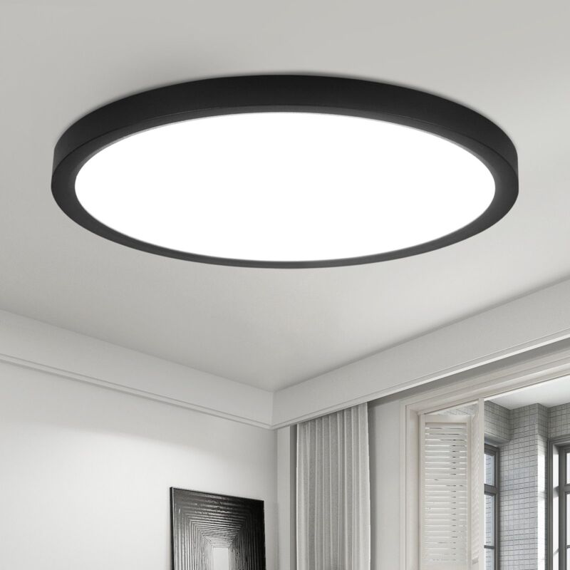 foto del prodotto plafoniera led piatta diametro 18 cm plafoniera 15 w rotonda, nera, 4000 k illuminazione da soffitto moderna per cucina, corridoio, camera da