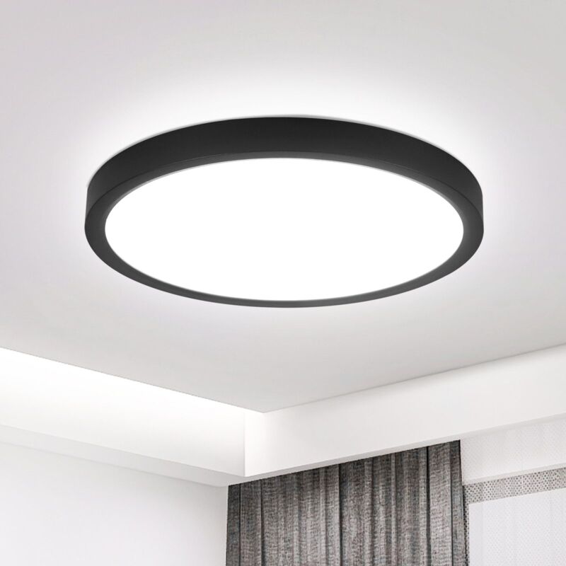 foto del prodotto plafoniera led piatta diametro 18 cm plafoniera 15 w rotonda, nera, 6000 k illuminazione da soffitto moderna per cucina, corridoio, camera da