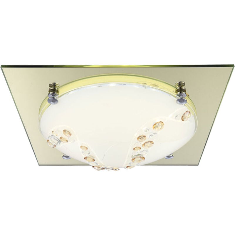 foto del prodotto plafoniera led plafoniera vetro cristalli cromo oro l 31,5 cm soggiorno camera da letto sala da pranzo
