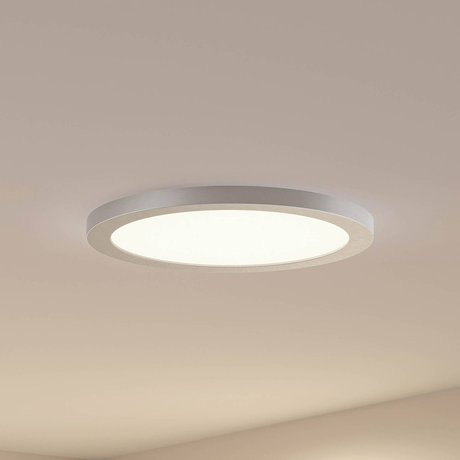 foto del prodotto plafoniera led prios aureka, 33 cm, argento, metallo