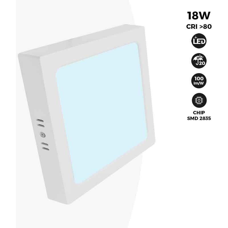 foto del prodotto plafoniera led quadrata 18w ad alta efficienza bianco freddo
