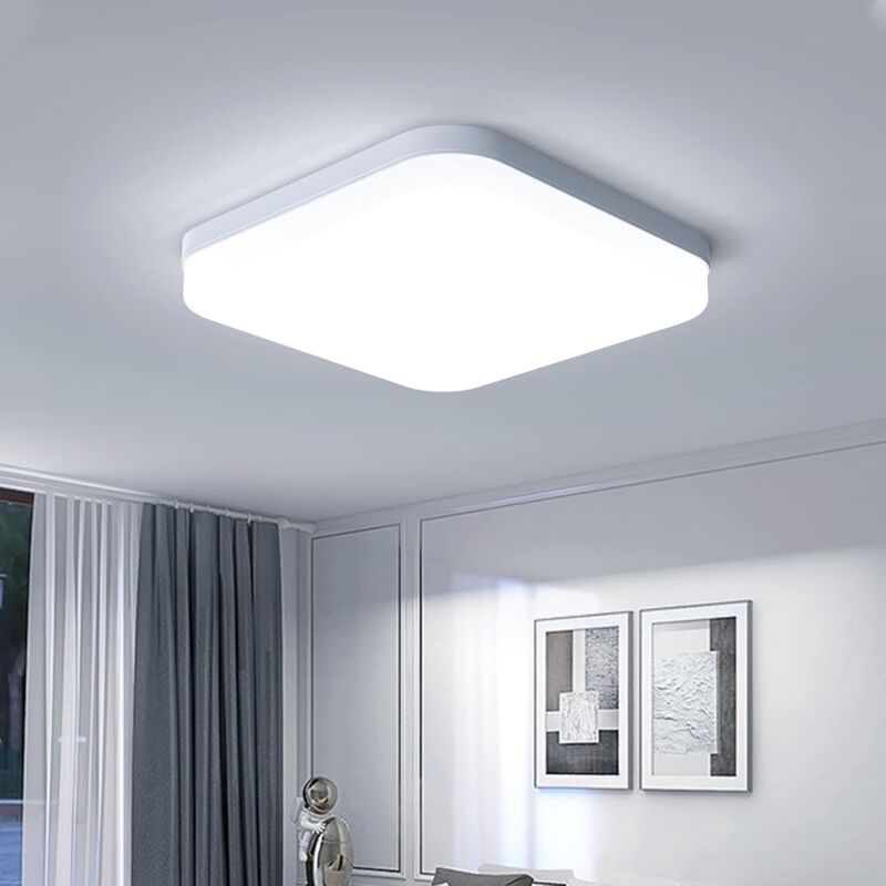 foto del prodotto plafoniera led quadrata da 36 w, 3240 lm, illuminazione per interni 6500 k, lampada moderna per bagno, soggiorno, cucina, camera da letto