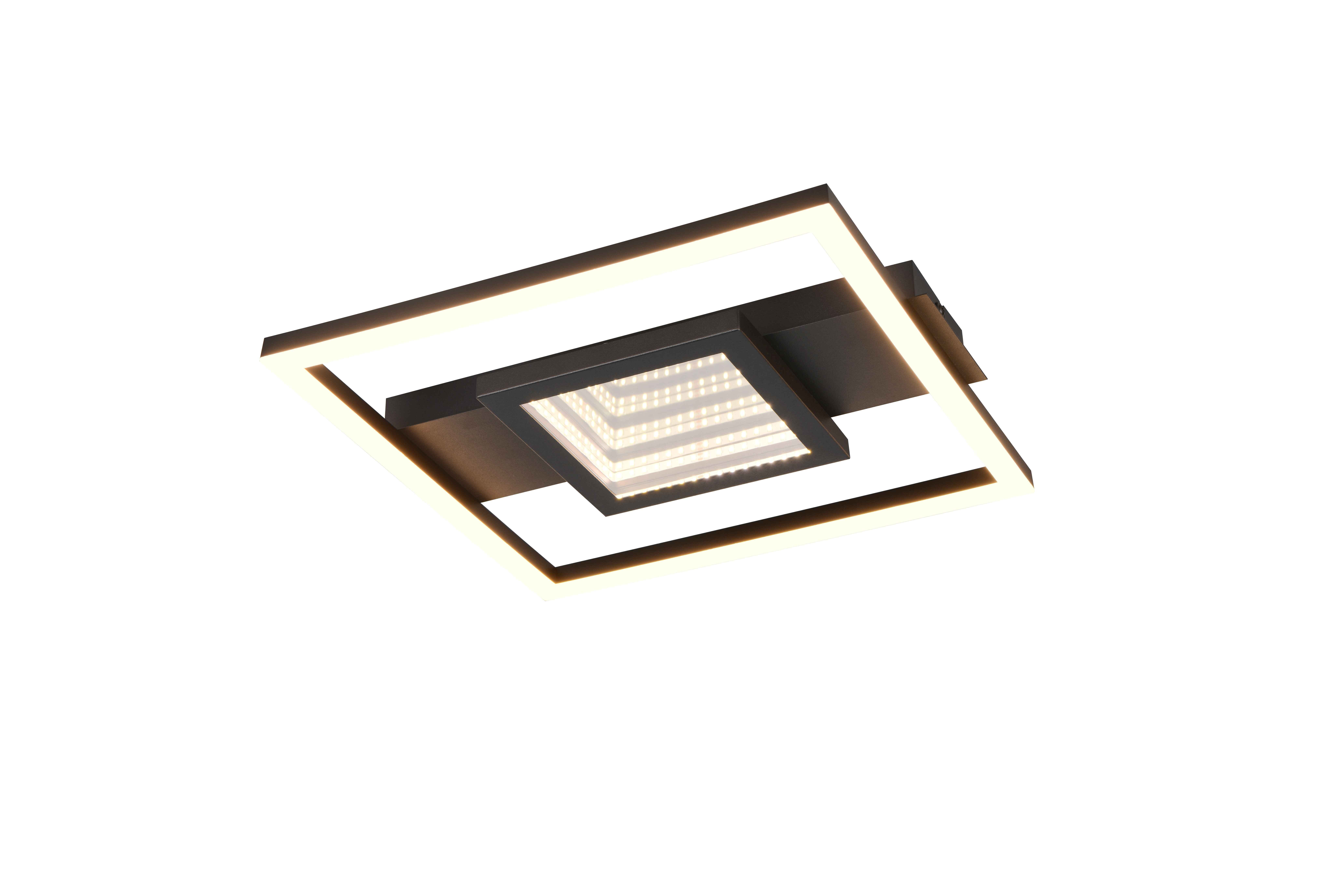 foto del prodotto plafoniera led quadrata, metallo, nero, 35x35 cm, wheeler