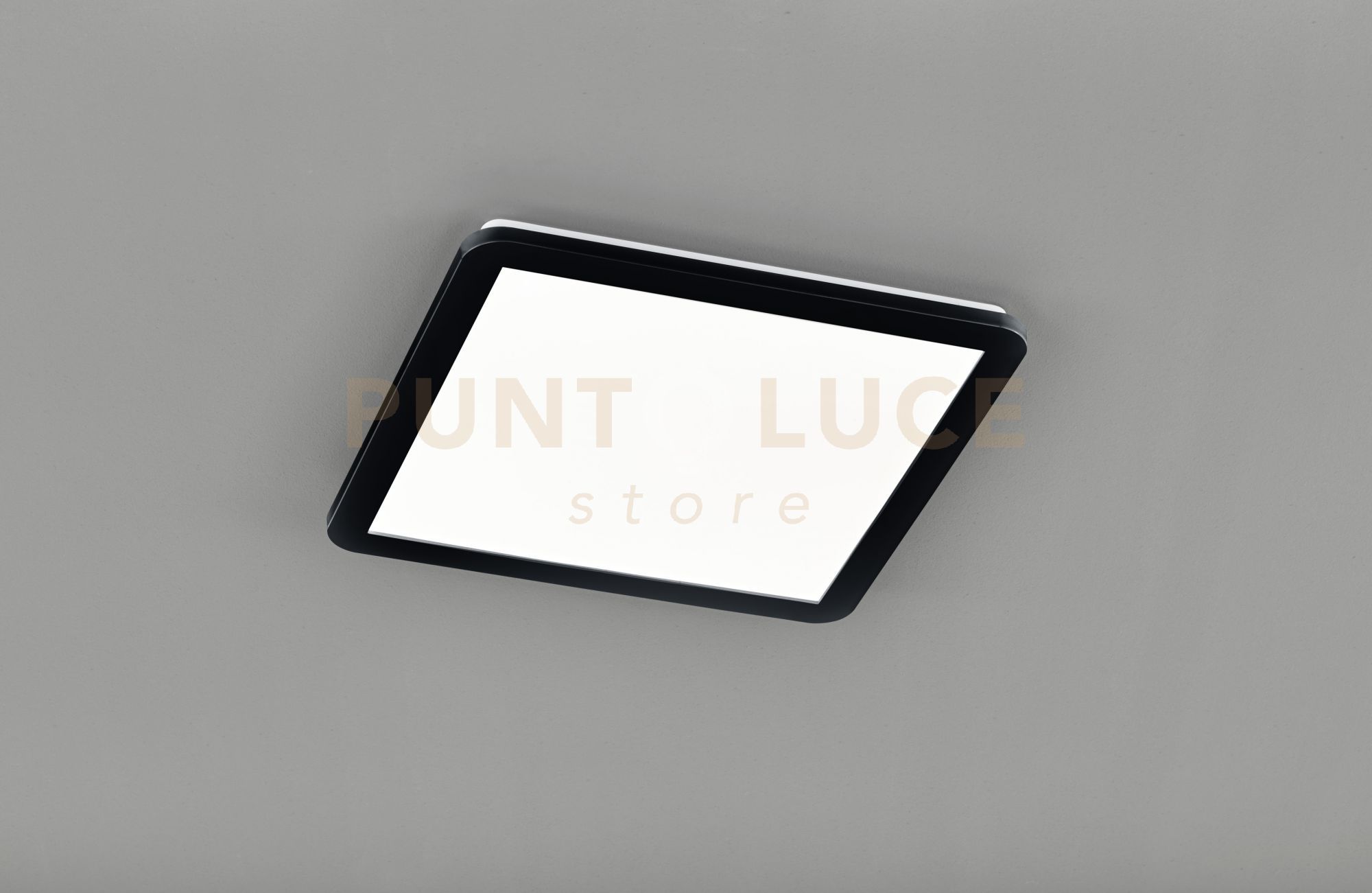 foto del prodotto plafoniera led quadrata metallo nero dimmerabile con interruttore a parete 40x40cm camillus r62932032
