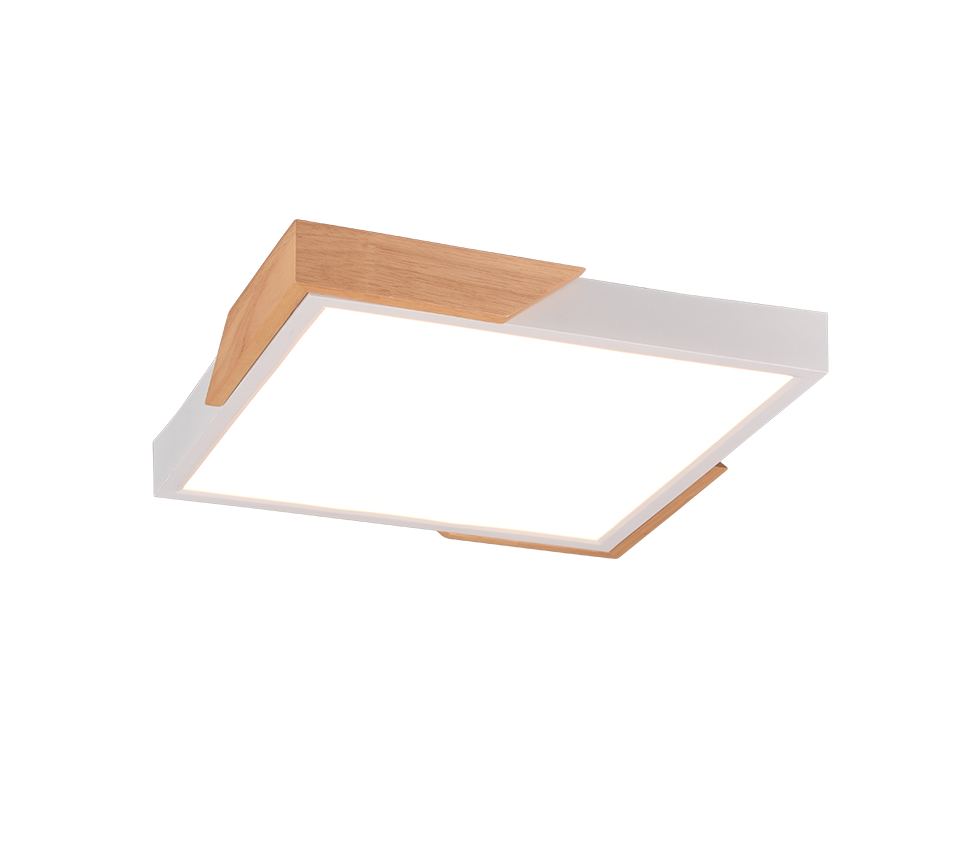 foto del prodotto plafoniera led quadrata, plastica e legno, bianco, l 31 cm, meta