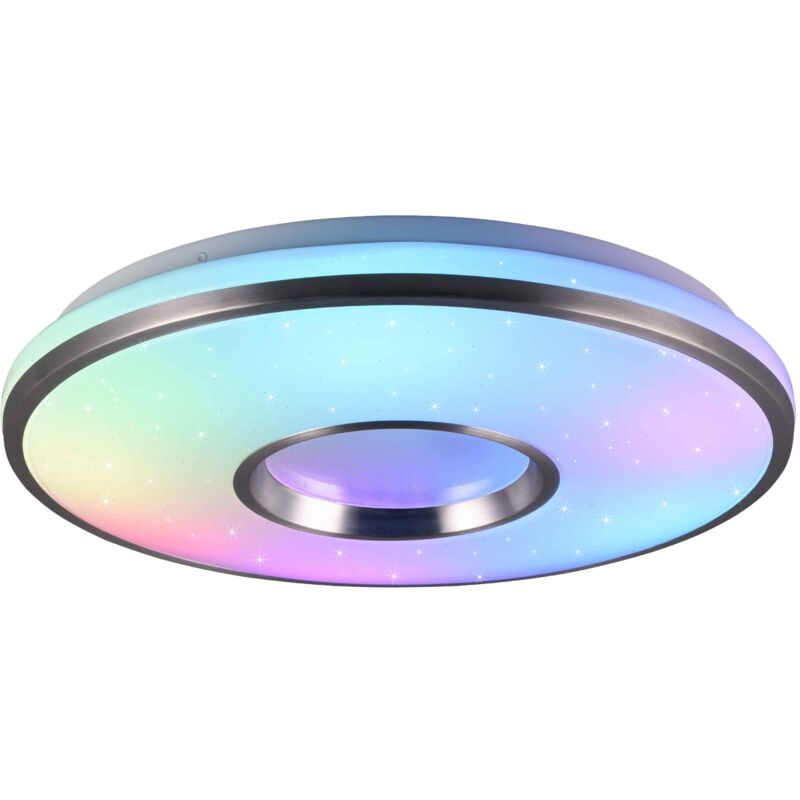 foto del prodotto plafoniera led rgb, alluminio spazzolato, d39 cm, realta