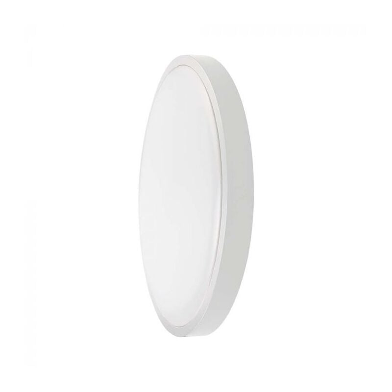 foto del prodotto plafoniera led rotonda 18w cornice bianca 3000k ip44 v tac