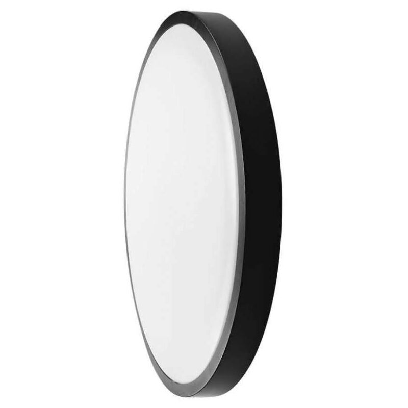 foto del prodotto plafoniera led rotonda 18w cornice nera 3000k ip44 v tac