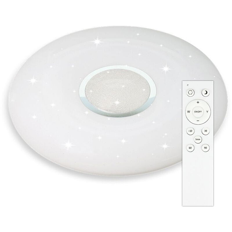 foto del prodotto plafoniera led rotonda 60w telecomando cct 3in1 effetto stellato d 493mm h 80mm dimmerabile v tac