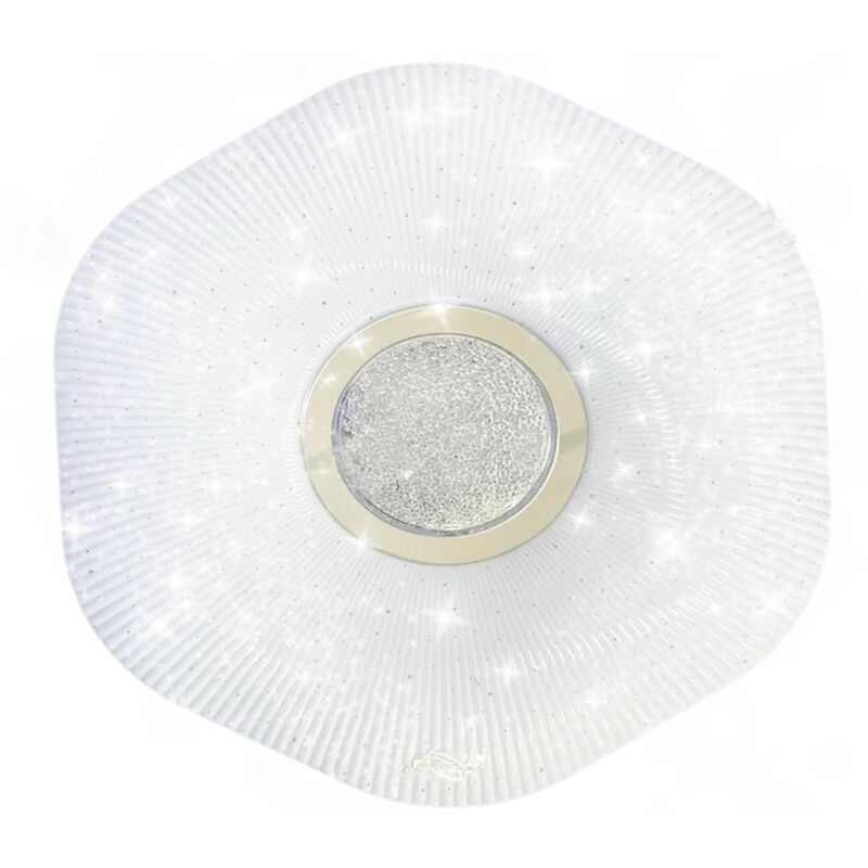 foto del prodotto plafoniera led soffitto bianca 32w luce fredda bordo ondulato cielo stellato