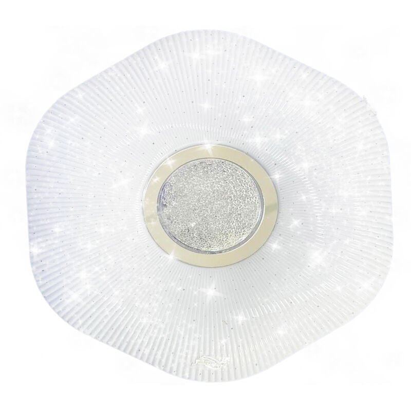 foto del prodotto plafoniera led soffitto bianca 80w luce fredda bordo ondulto cielo stellato 1011