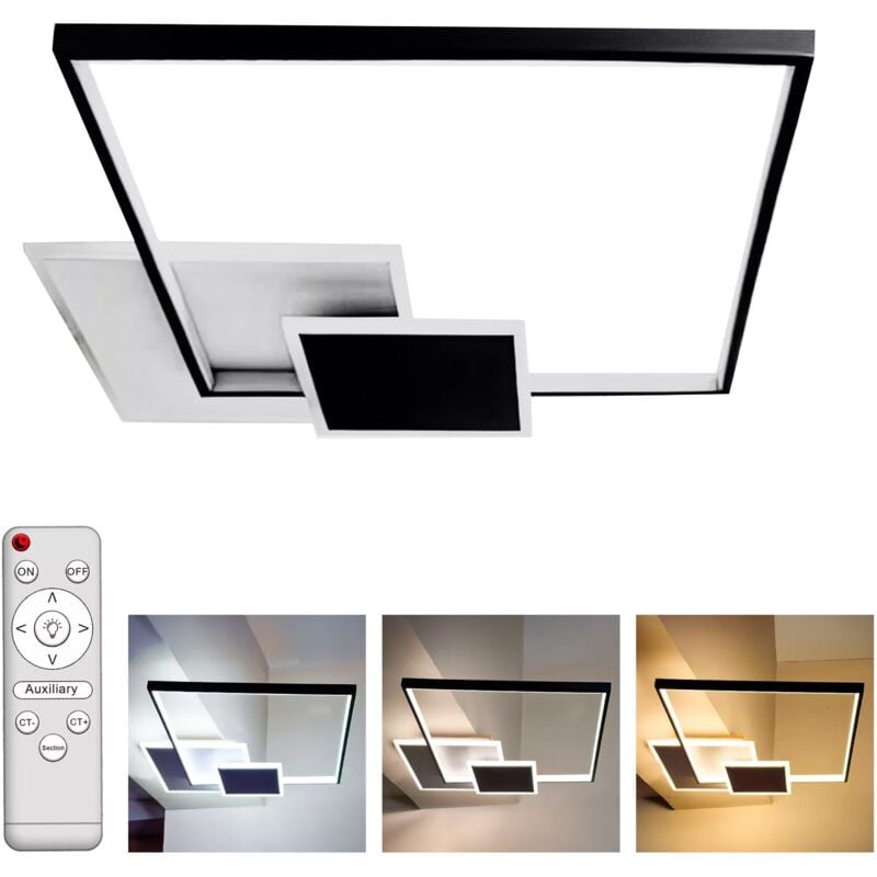foto del prodotto plafoniera led soffitto moderna tonda o quadrata luce regolabile calda naturale fredda fino 10000 lumen 86 watt design minimal per soggiorno camera