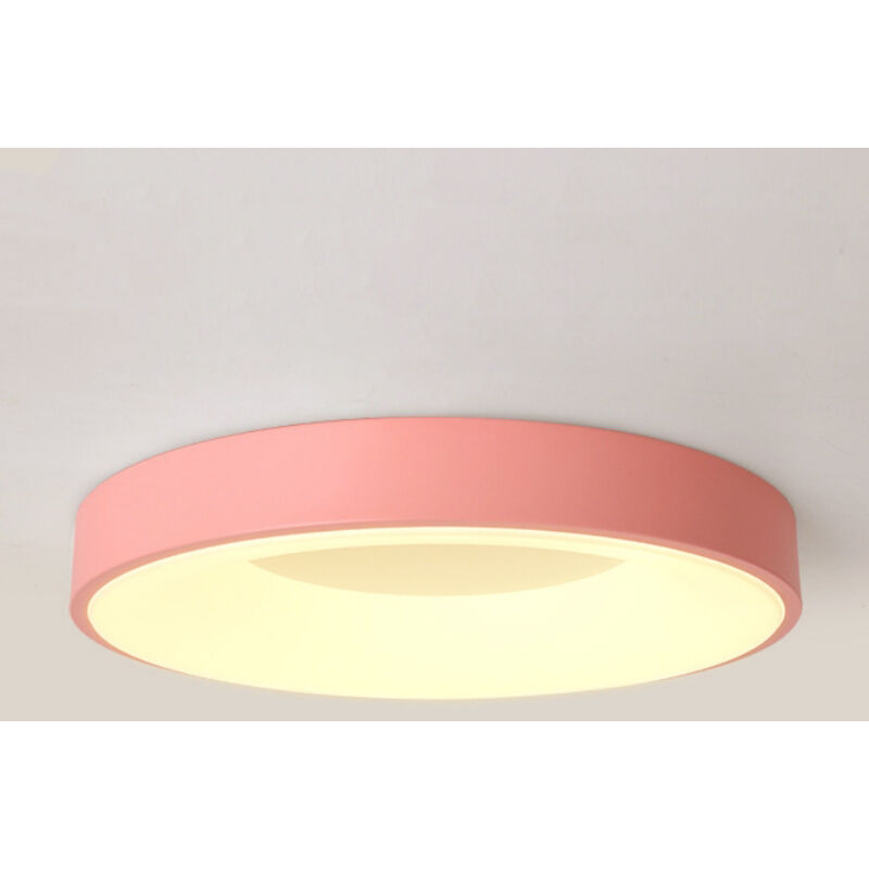 foto del prodotto plafoniera led soffitto moderno lampada da soffitto metallo illuminazione soffitto semplice 30cm 18w rosa - luce bianco caldo
