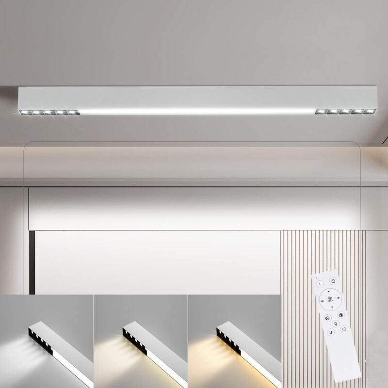 foto del prodotto plafoniera led soggiorno 25w lungo 80cm lampada da scrivania soffitto dimmerabile con telecomando camera da letto pannello di illuminazione ,bianco