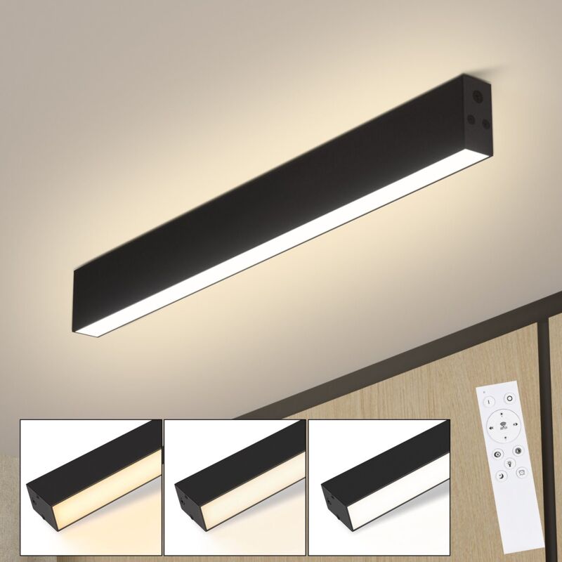 foto del prodotto plafoniera led soggiorno 53,6cm lungo nero soggiorno lampada moderna dimmerabile con telecomando 17w soffitto pannello di illuminazione per camera