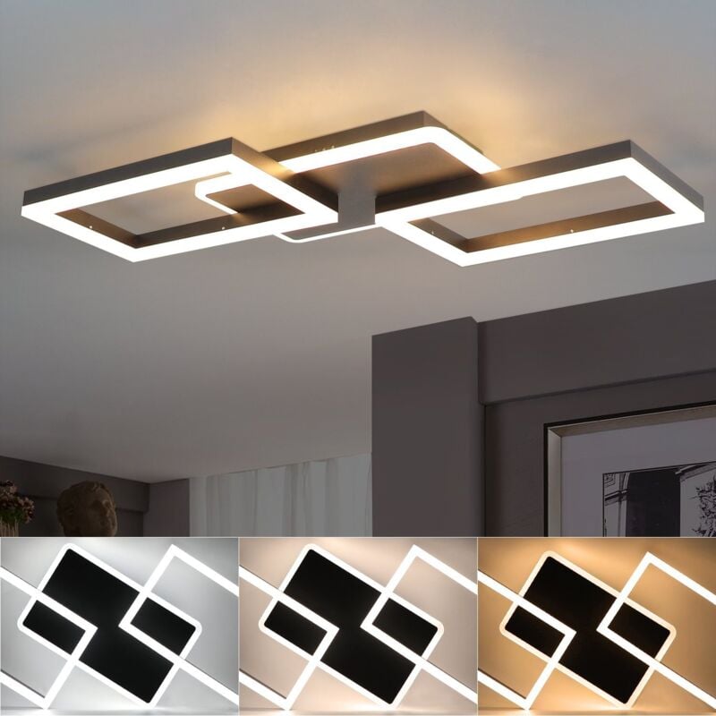 foto del prodotto plafoniera led soggiorno gbly 48w lampada da soggiorno dimmerabile design moderno lampada da camera nera con telecomando illuminazione da soffitto