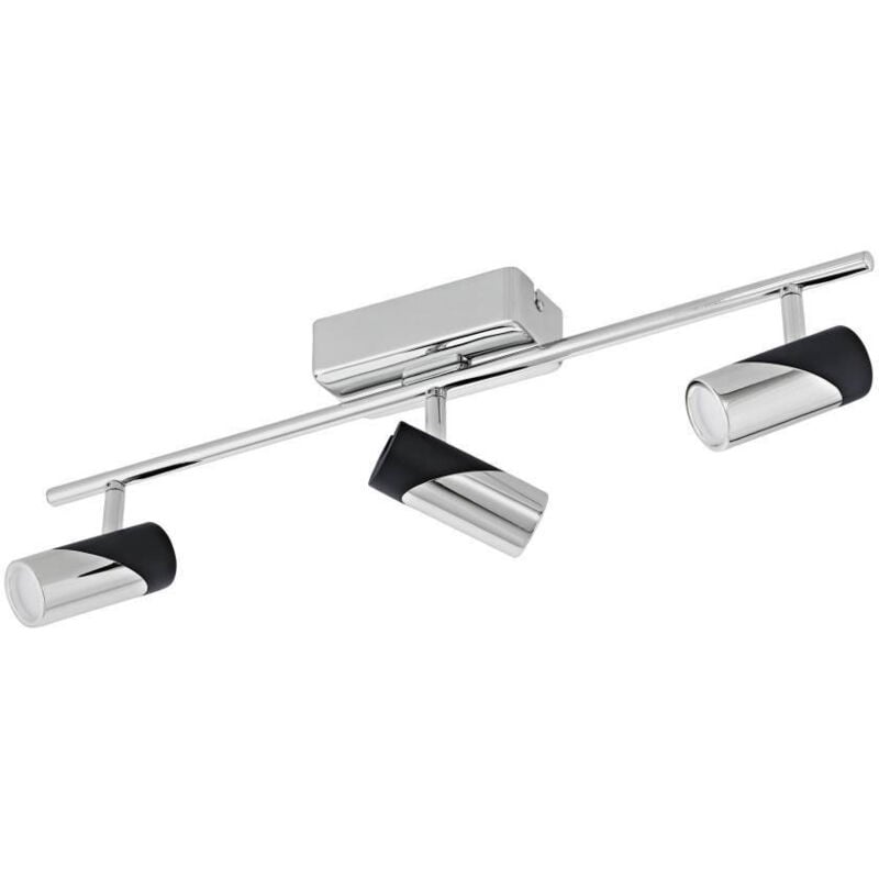 foto del prodotto plafoniera led soggiorno plafoniera sala da pranzo lampada camera da letto faretto faretto, acciaio cromato alluminio nero, faretti a 3 luci mobili,