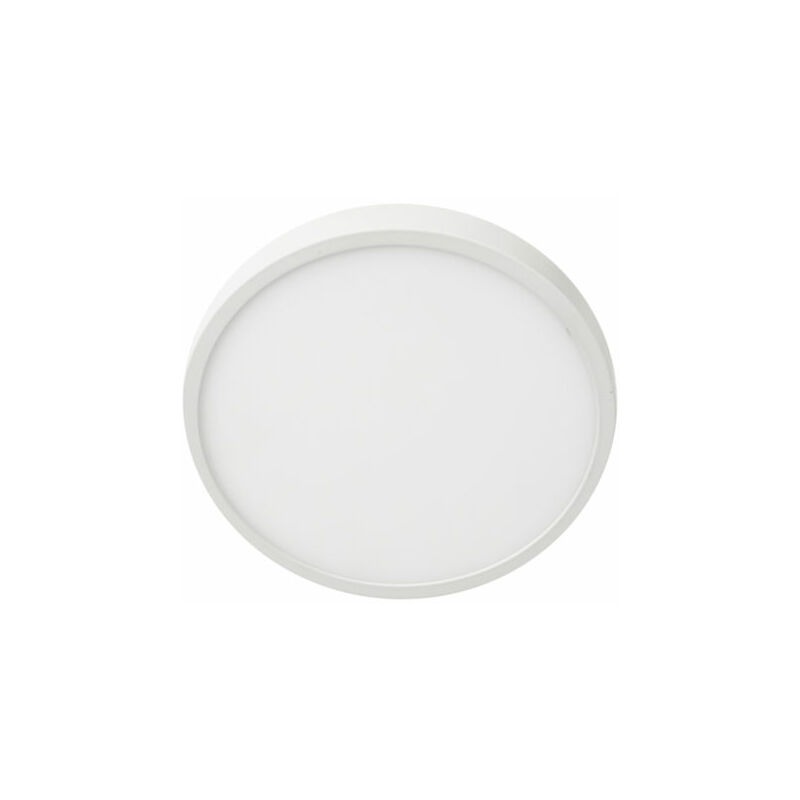 foto del prodotto plafoniera led tonda 18w diametro 190 mm altezza 24 mm corpo alluminio+pvc colore bianco ip44 4000k ( luce naturale )