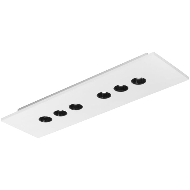 foto del prodotto plafoniera led xico in gesso bianco verniciabile 12x3w con cct 70x20 cm. 