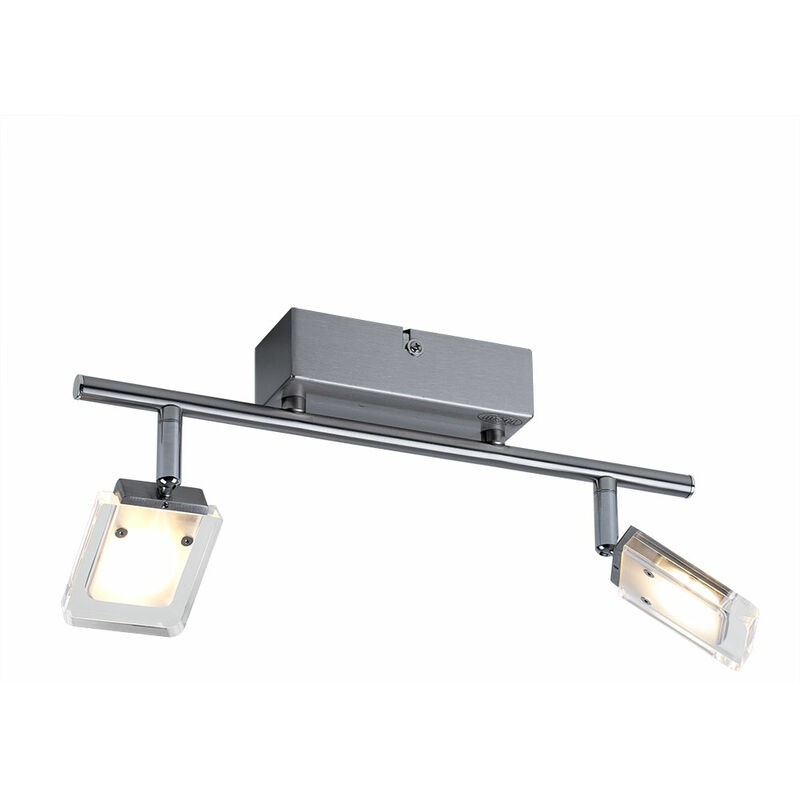 foto del prodotto plafoniera led zona giorno faretto argento 2 ali orientabili ip20 wofi 7614.02.01.0000