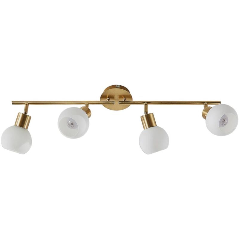 foto del prodotto plafoniera lindby elaina, 70 cm, a 4 luci, ottone, vetro, e14