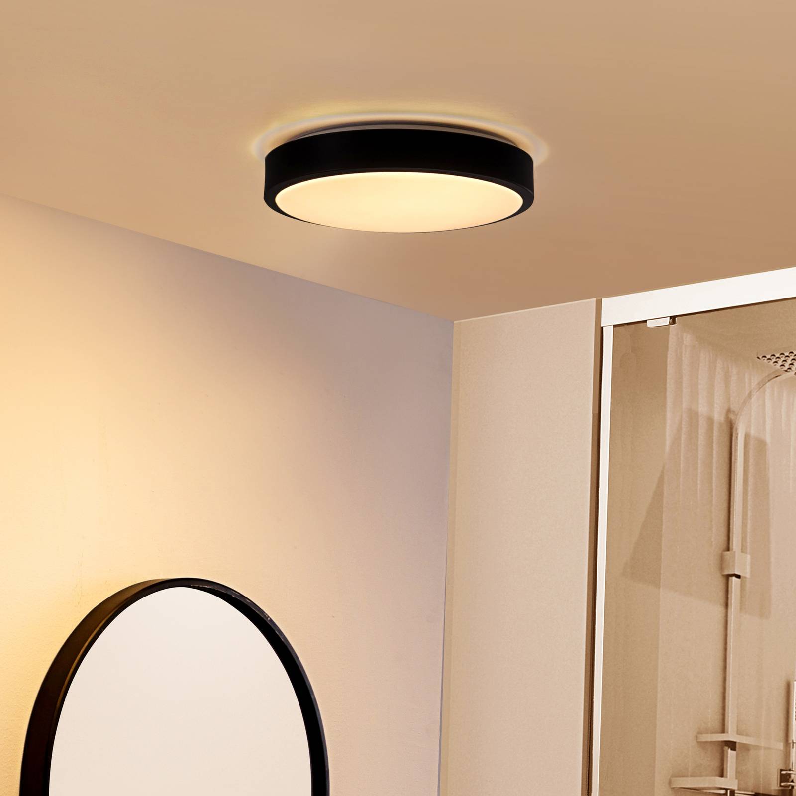 foto del prodotto plafoniera lindby led ashen, 3.000 k. bianco, plastica