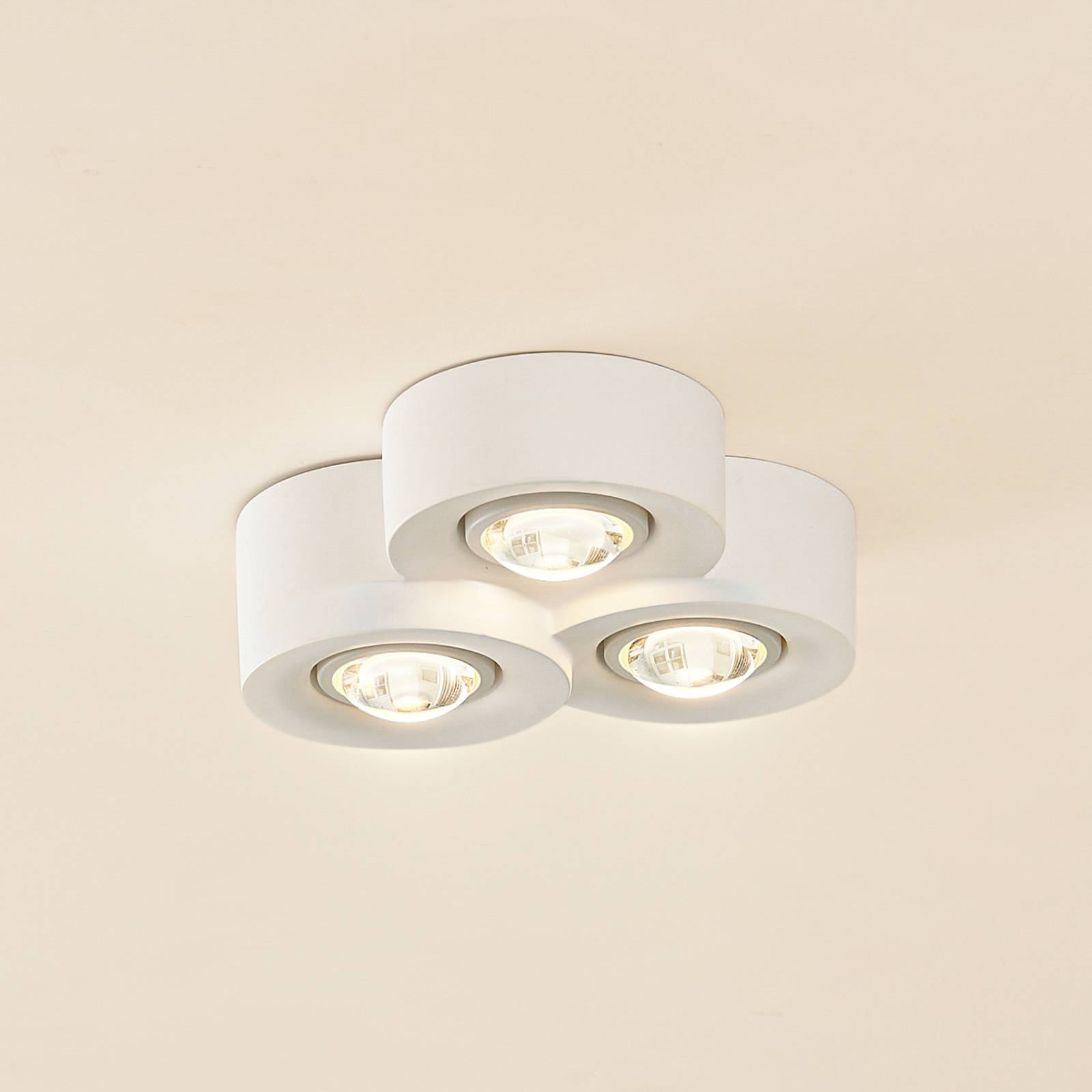 foto del prodotto plafoniera lindby levia, a 3 luci, 26x24,5 cm, bianco, gesso
