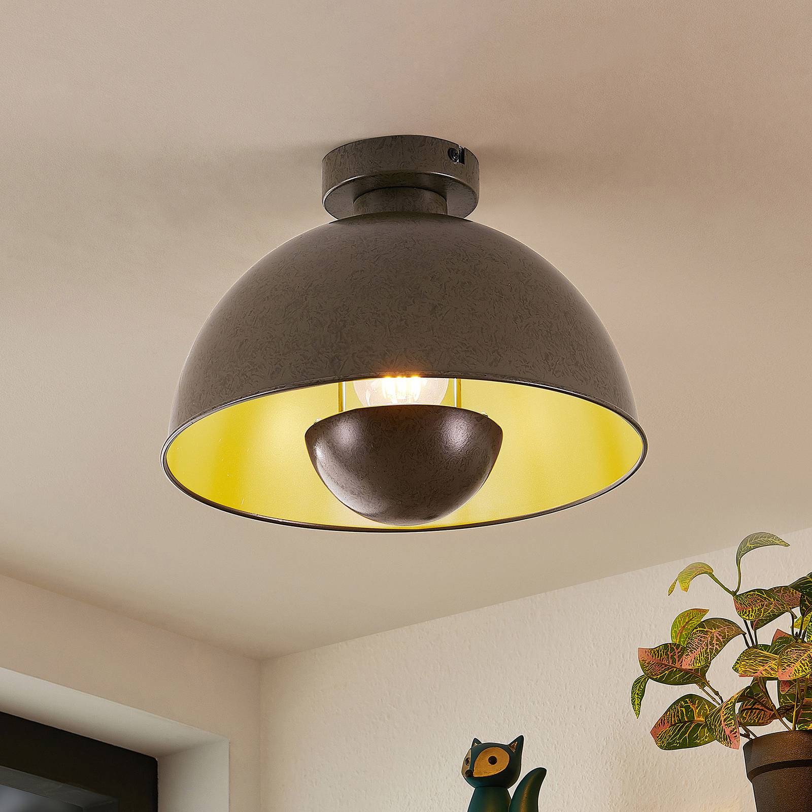foto del prodotto plafoniera lindby lya, 31 cm, grigio scuro, metallo