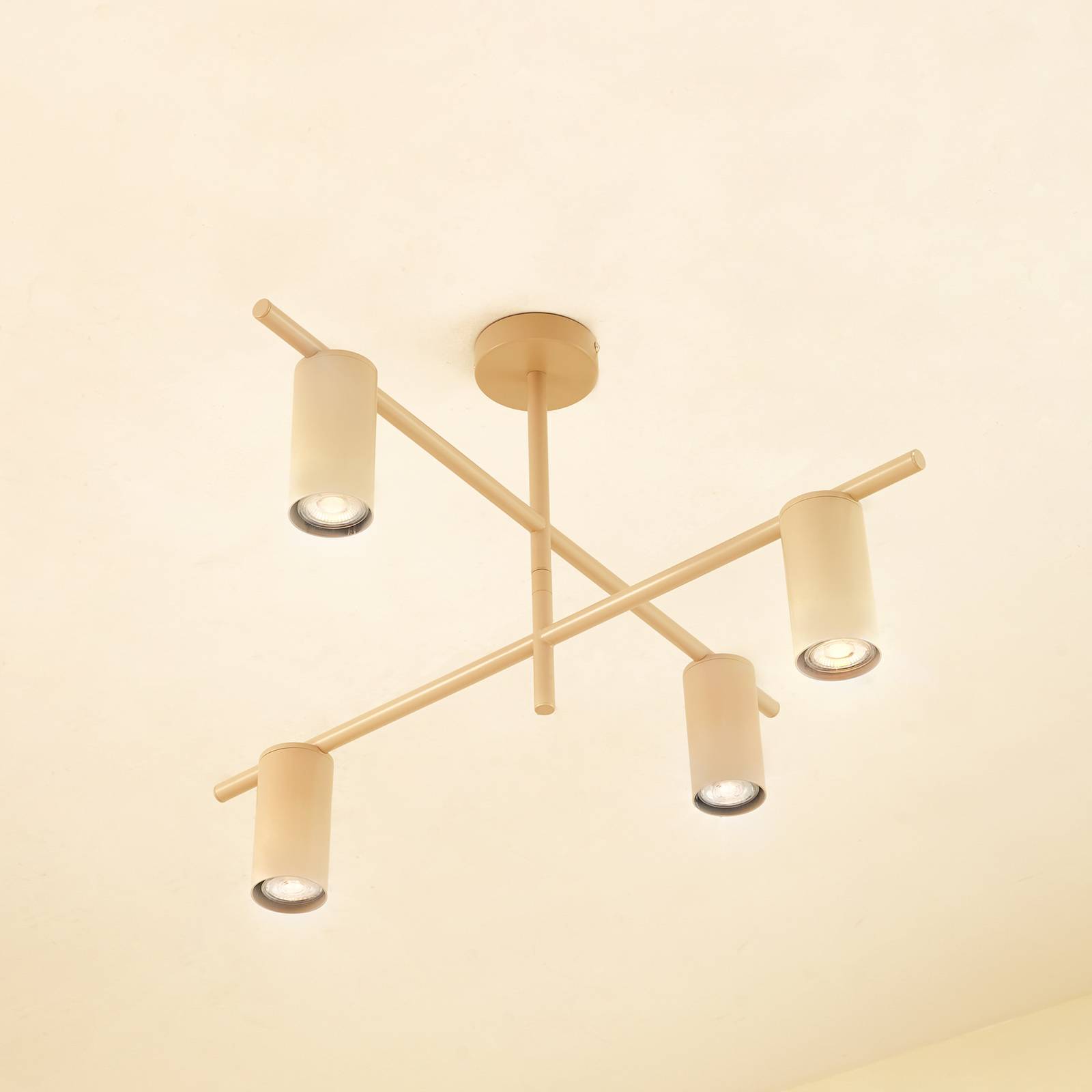 foto del prodotto plafoniera lindby marilou, beige, a 4 luci, 70 cm