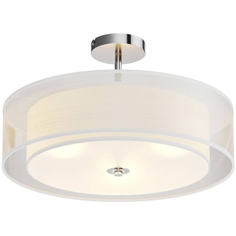 foto del prodotto plafoniera lindby pikka, bianco, tessuto, 50 cm, e27