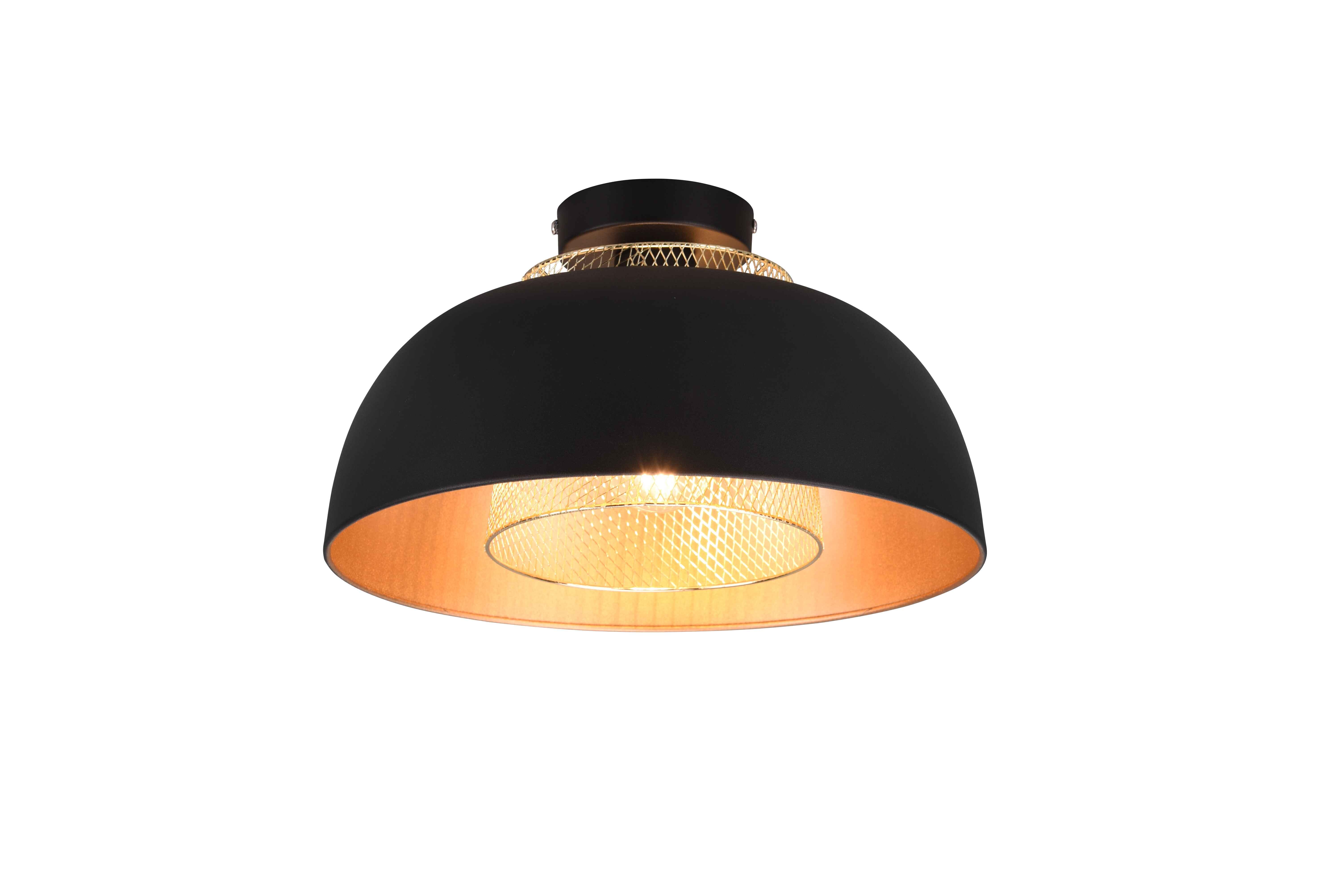 foto del prodotto plafoniera, metallo, nero e oro, d 35 cm, punch