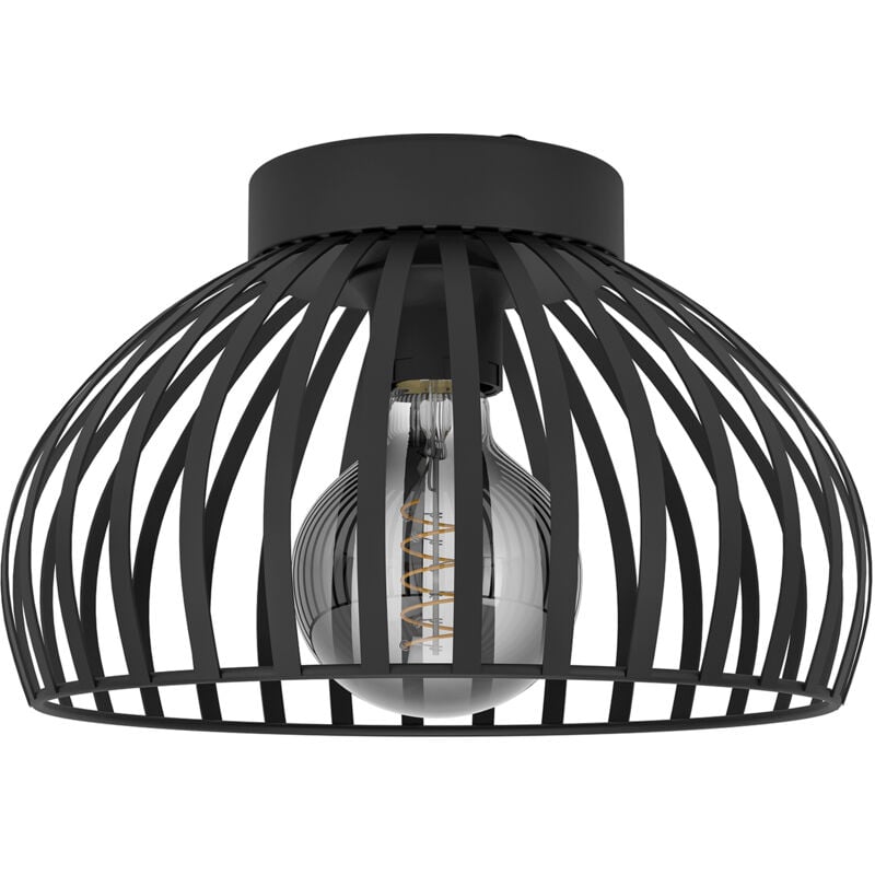 foto del prodotto plafoniera minimal mogano 3 acciaio nero 1 luce e27 ip20