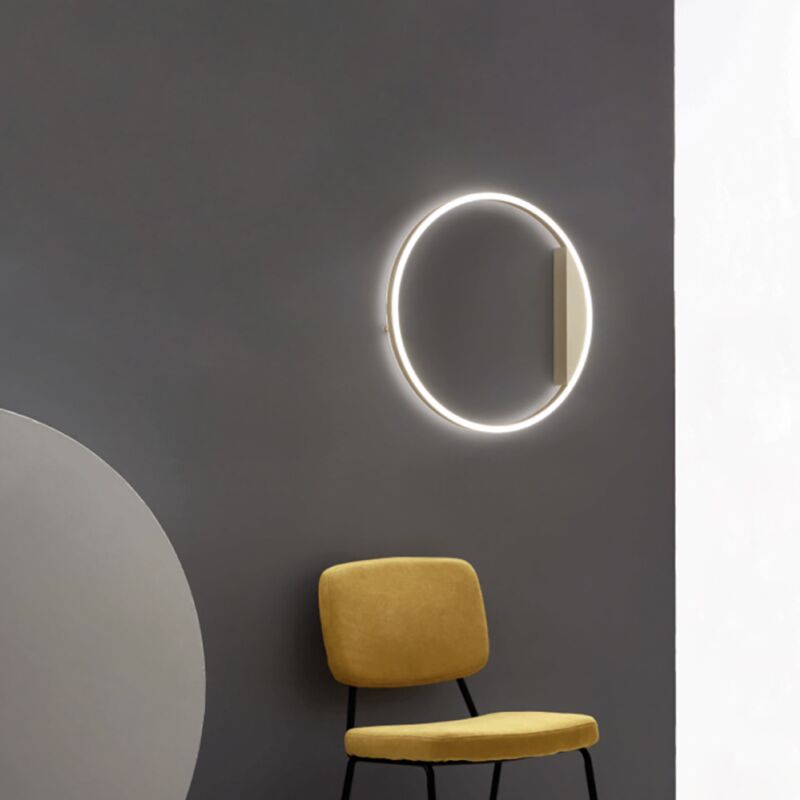 foto del prodotto plafoniera minus d60 cm in metallo oro a doppia emissione led