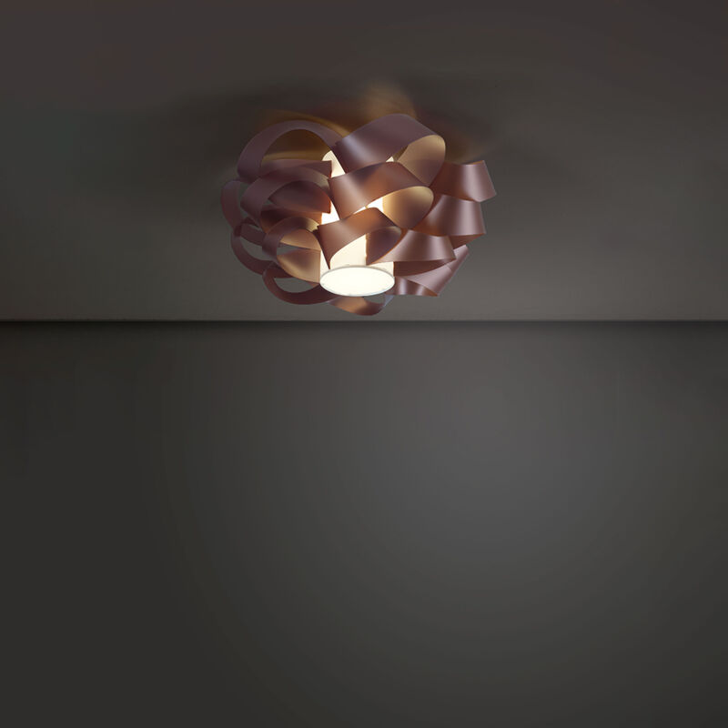 foto del prodotto plafoniera moderna 1 luce cloud d50 in polilux rosa metallico made in italy