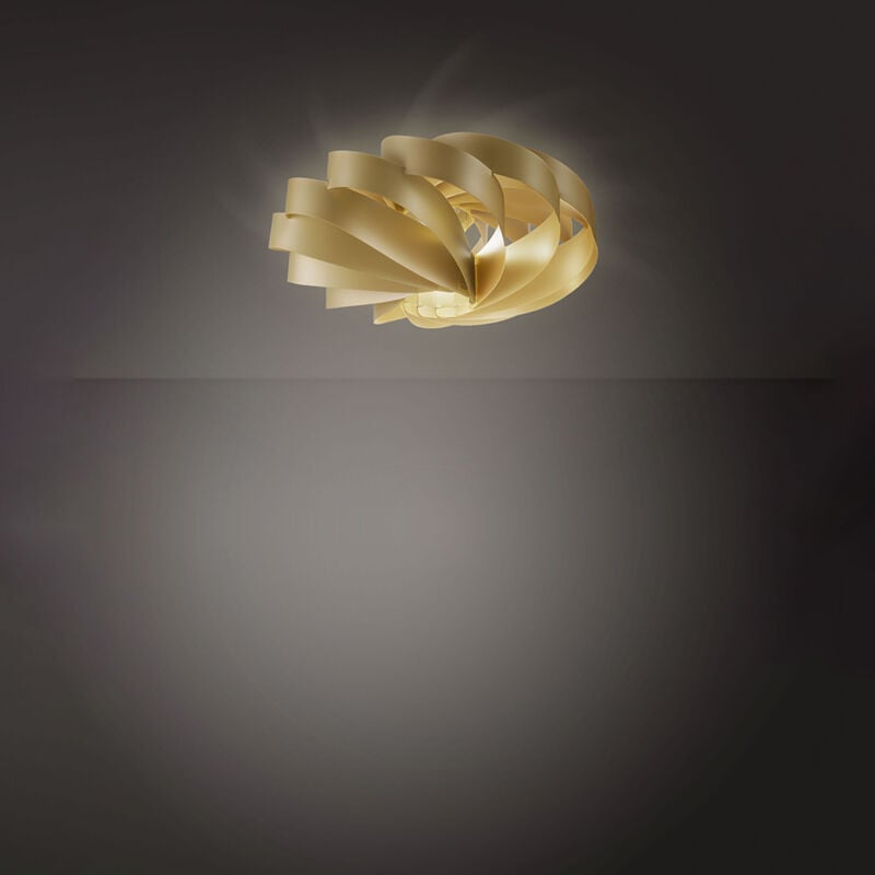 foto del prodotto plafoniera moderna 1 luce flat in polilux oro d30 made in italy