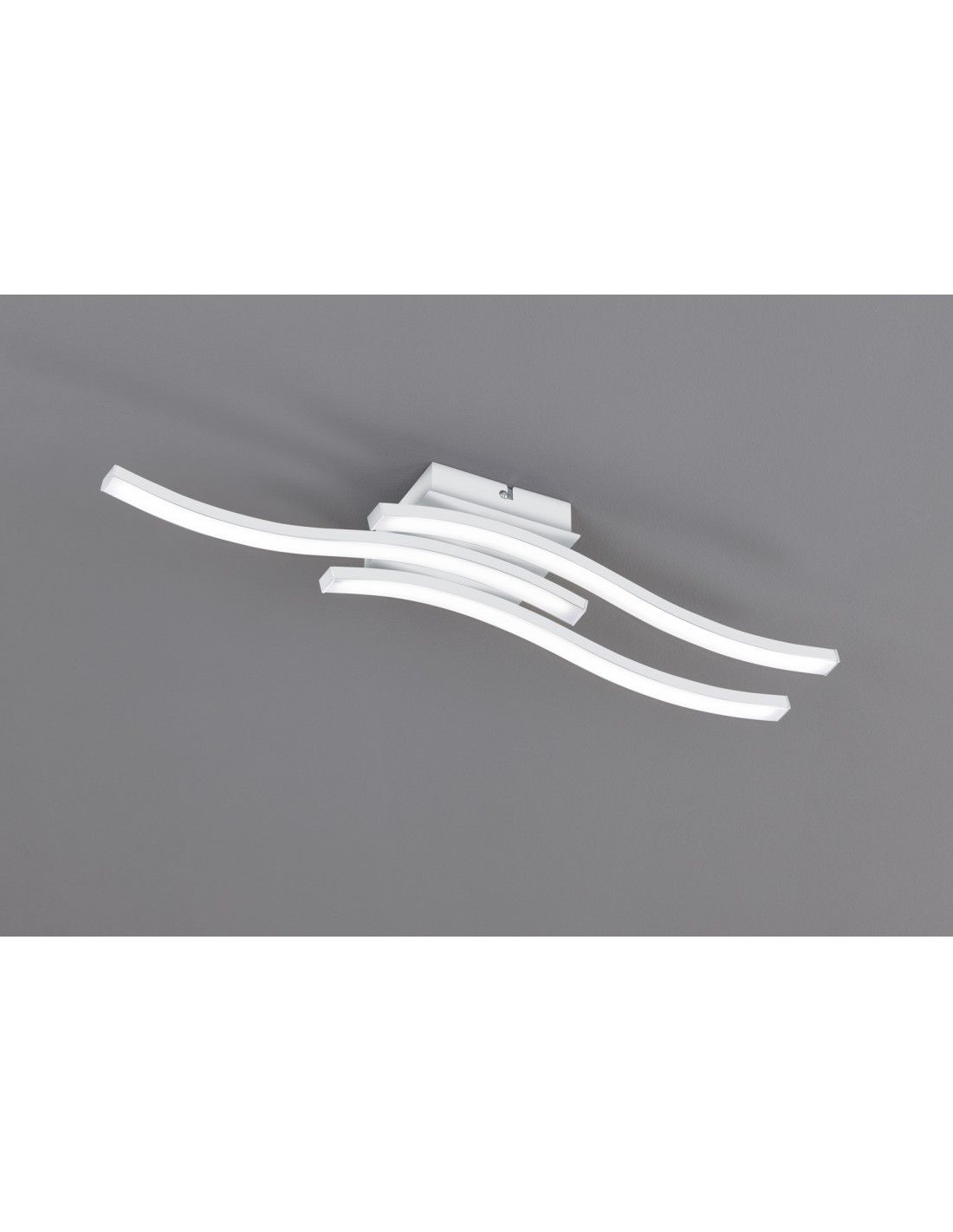 foto del prodotto plafoniera moderna 3 bacchette ondulate led 4000k route bianco trio lighting