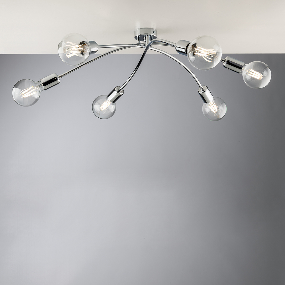 foto del prodotto plafoniera moderna 6 luci ferro cromo serie bpm