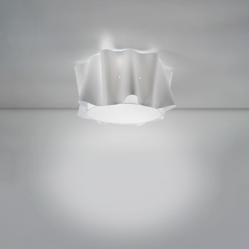 foto del prodotto plafoniera moderna a 1 luce folio in polilux bianco d50 made in italy