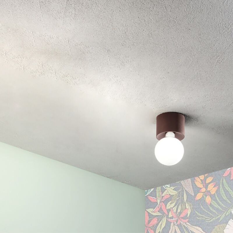 foto del prodotto plafoniera moderna alluminio corten bow e27 lampadina a vista 12x9 cm