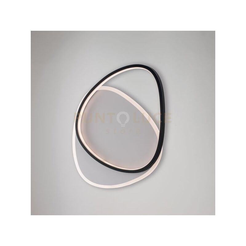 foto del prodotto plafoniera moderna amy led integrato cct alluminio bianco e nero 44 w