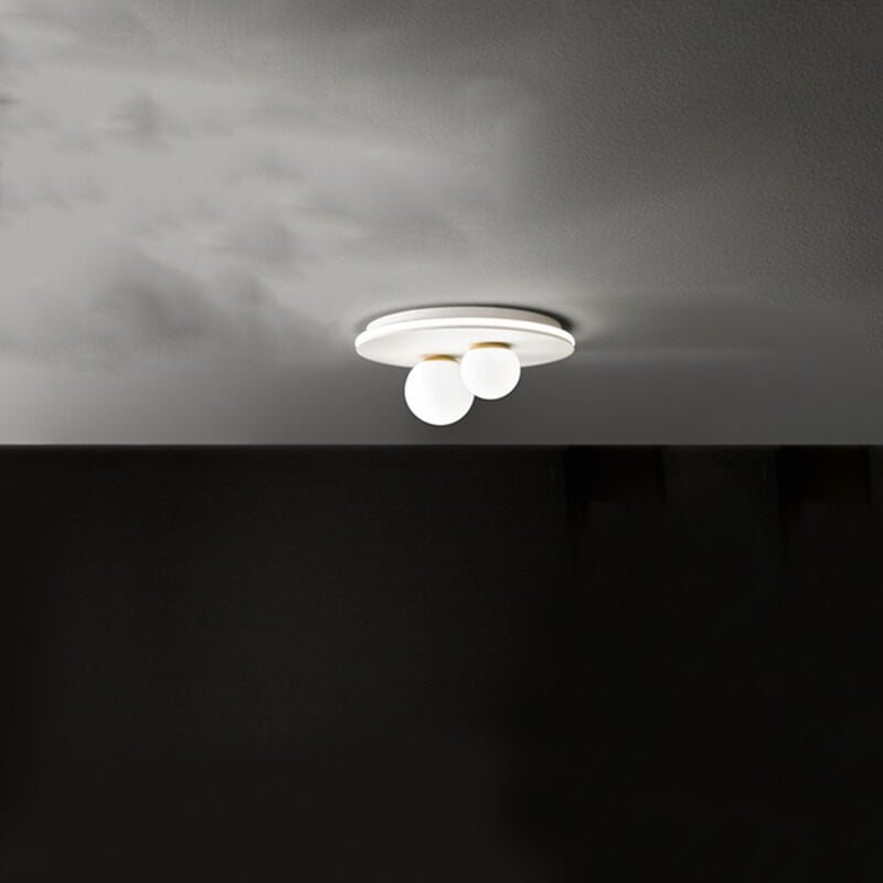 foto del prodotto plafoniera moderna ball metallo bianco acrilico led 38w 3000k