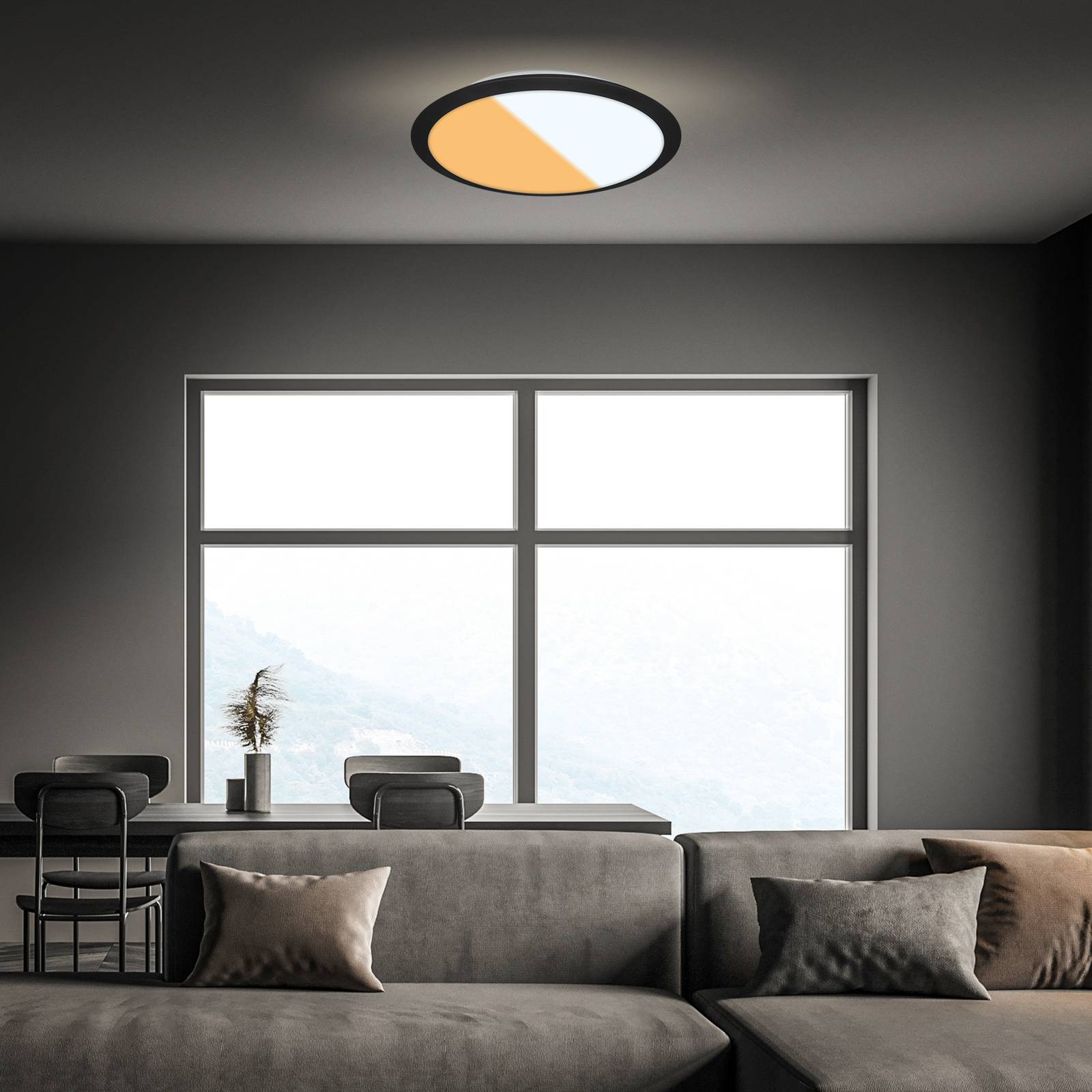 foto del prodotto plafoniera moderna bara plastica nero led integrato 21w 3000,4000k