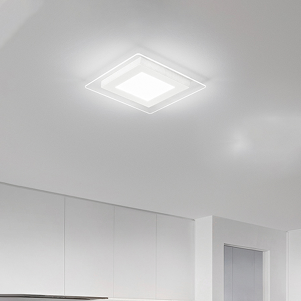 foto del prodotto plafoniera moderna bend metallo bianco acrilico led 45w cct 3000 4000 6000k