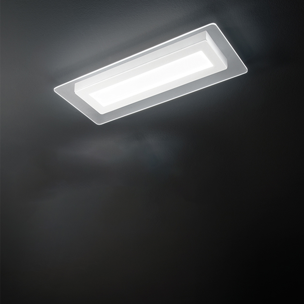 foto del prodotto plafoniera moderna bend metallo bianco acrilico led 51w cct 3000 4000 6000k