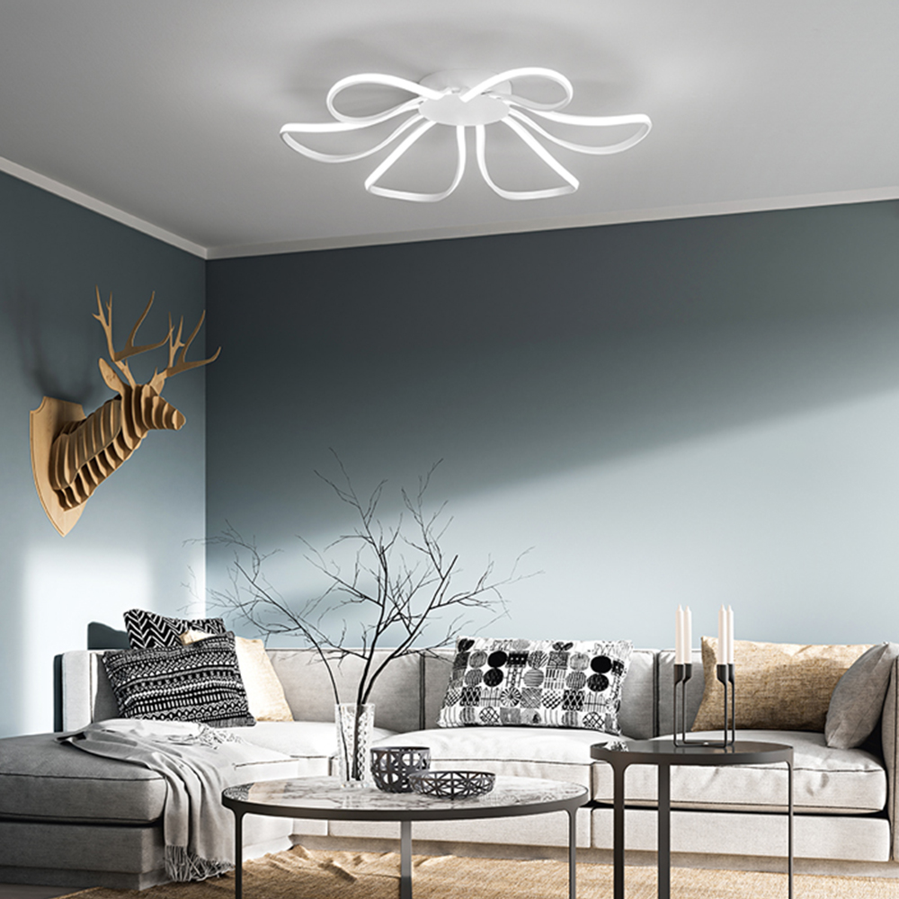 foto del prodotto plafoniera moderna blossom metallo bianco acrilico led 83w 3000k