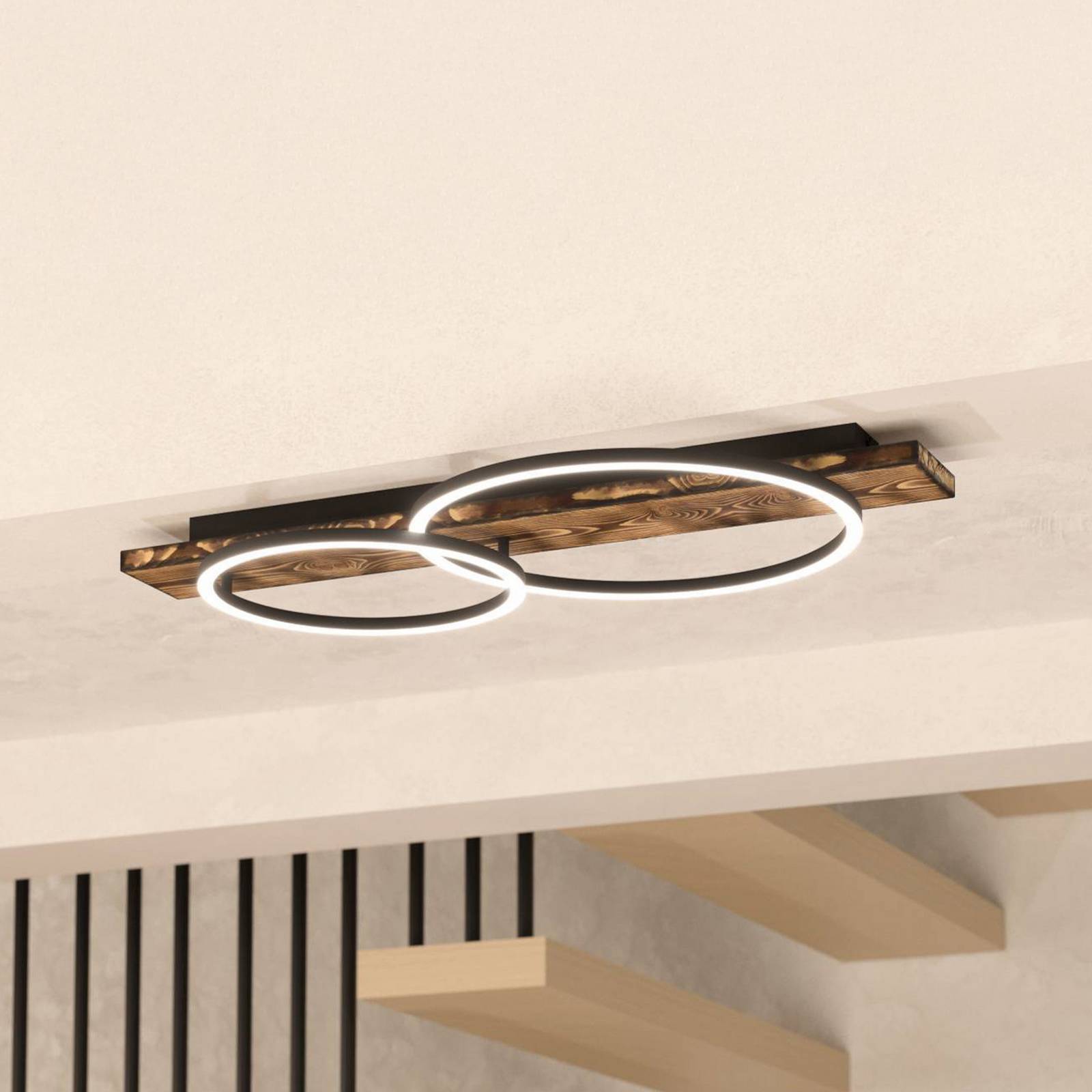 foto del prodotto plafoniera moderna boyal acciaio nero 1 luce led integrato 12w ip20