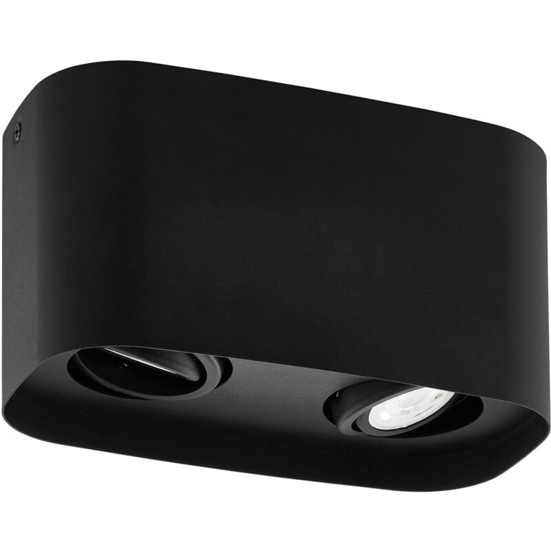 foto del prodotto plafoniera moderna caminales z acciaio nero 2 luci gu10 4,9w
