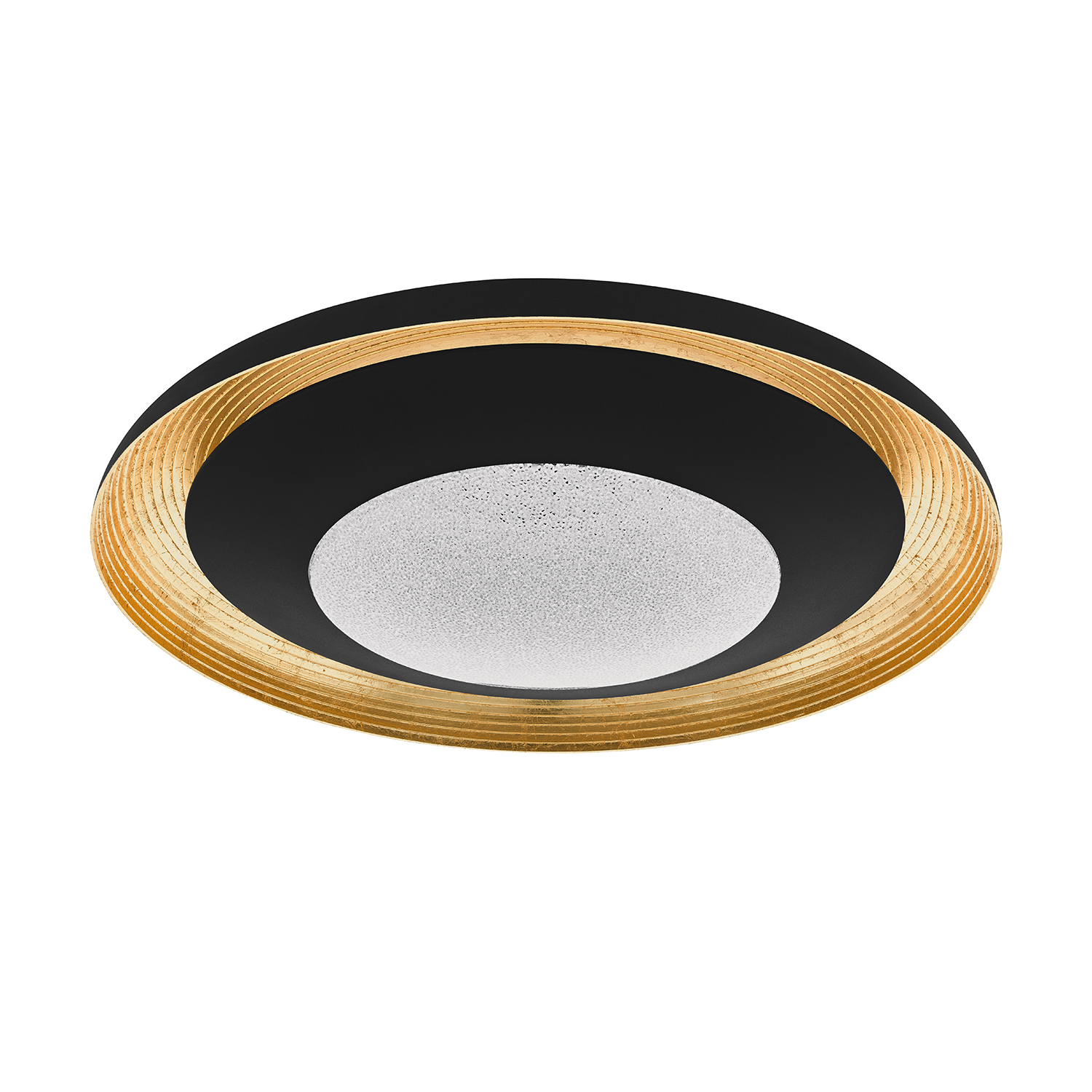 foto del prodotto plafoniera moderna canicosa 2 policarbonato nero luce led integrato 24,5w