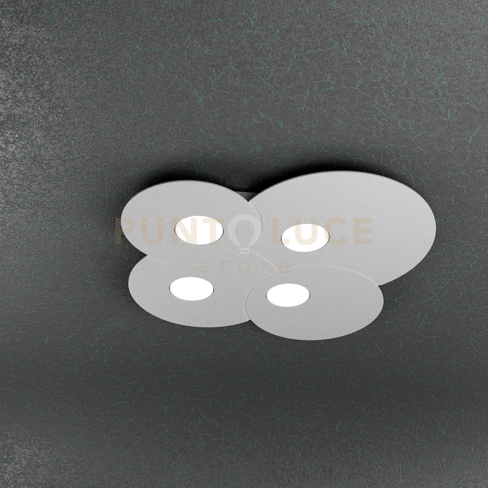 foto del prodotto plafoniera moderna cloud metallo grigio 4 luci gx53